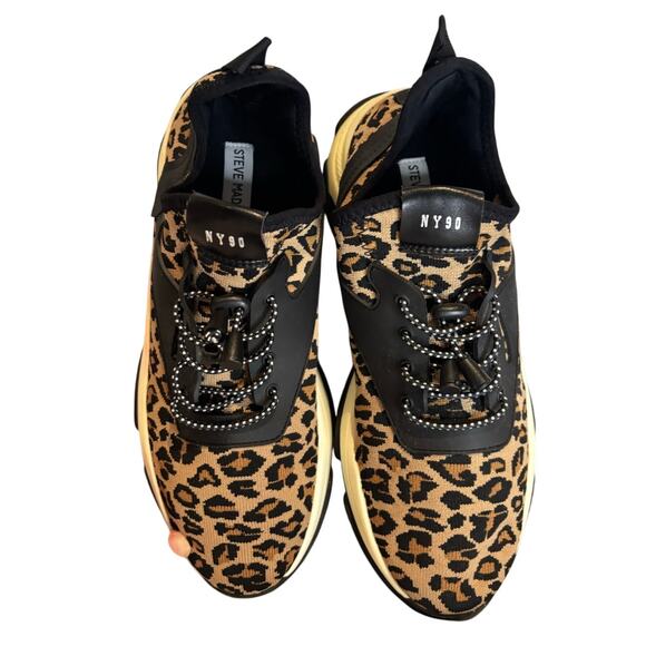Women's Steve Madden Myles NY90 Leopard Sneakers Size 11, EUC - Picture 7 of 8